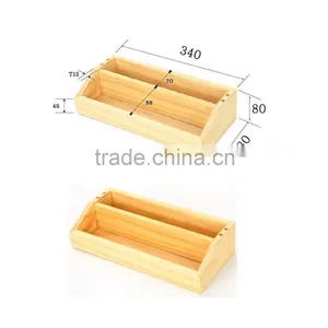 Pine Solid Wood 2 Layer Cosmetic Organizer Box Makeup Bag Case Quality Choice thumbnail-3