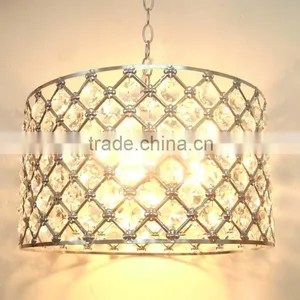 Gridding Shiny Metal Matched Shiny Crystal Pendant Lamp thumbnail-2