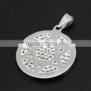 Full Rhinestone Titanium Steel Six-pointed Star Pendant Necklace Wholesale thumbnail-5
