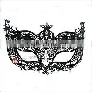 Black Swan Metal Filigree Laser Cut Venetian Masquerade Mask w/ Rhinestones NEW thumbnail-1