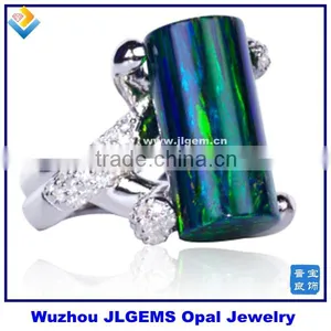 925 Sterling Silver Opal Stone Ring With 86PCS AAA CZ Fashion Mysterious Ring thumbnail-1