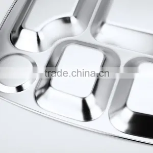 Home Utensils China 304 Stainless Steel Square Compartment Dinner Plates thumbnail-5
