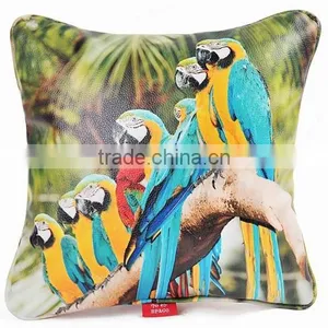 Parrots Leather Decoration Pillows Case With Insert 30cm thumbnail-1