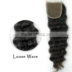 Wholesale Virgin Remy Human Loose Wave Brazilian Cheap Lace Hair Closure thumbnail-1