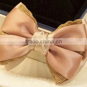 Satin Ribbon & Lace Material Made In China Fancy Hair Clips Girls Hair Bows thumbnail-5