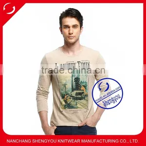 2015 China Supplier Custom Long Sleeve Mens Plain t Shirt thumbnail-1