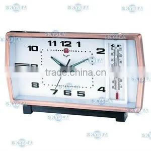 Antique Square Mechanical Metal Table Alarm Clock thumbnail-1