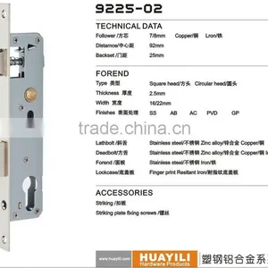 Europe Standard High Quality 9225 Aluminum Door Lock Body thumbnail-1