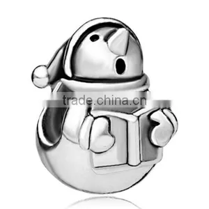 Christmas Snowman Winter Charm New Sale Cheap Beads Festival Snowman Charm Bead Bracelet Gifts thumbnail-1