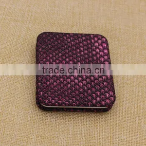 Customized Beautiful Rectangle Alligator Pattern Leather Compact Mirror thumbnail-2