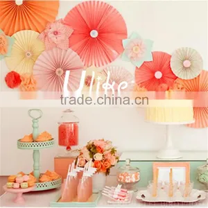 Popular Tissue Paper Fans Ceiling Decoration For Parties Elegant Party Decoration thumbnail-1