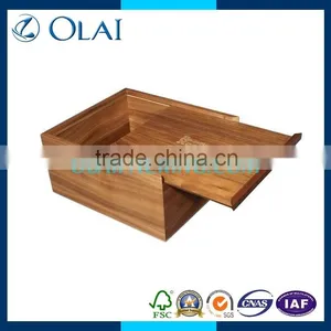 Eco-friendly Unfinished Wood Box With Sliding Lid thumbnail-1
