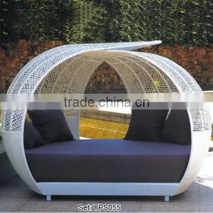 00 Rattan Outdoor Furniture Graceful Sunbed Furniture Canopy Garden Sofa Bed YPS055 thumbnail-3