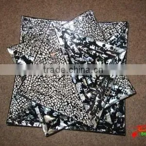 Set of Curved Square Plates With Half MOP and Half Egg-shell Deco thumbnail-1