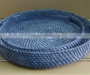 Round Rattan Basket Tray thumbnail-1