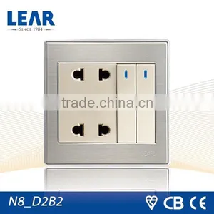 N8 Series Wall Switch 2 Gang Switch With 2 Gang Socket thumbnail-1