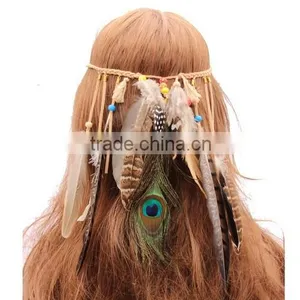 Bohemia Fashion Ancient Celebrity Peacock Beach Hair Head Band Headband thumbnail-2