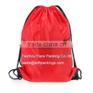 Custom Polyester Drawstring Bag, Reusable Grocery Backpack Shopping Bag, Drawstring Bag With Front Zipper Porket thumbnail-1