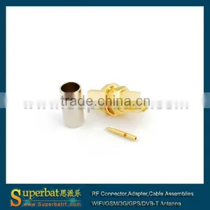 RP SMA Female Connector Crimp Bulkhead Jack for LMR195 RG58,RF Coaxial Connector thumbnail-1