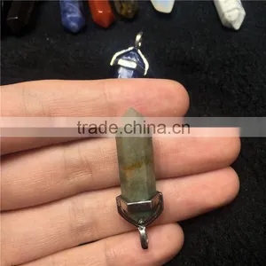 Natural Crystal Stone Point Small Pillar Pendant For Necklace thumbnail-5