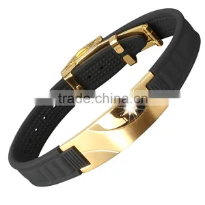 Noproblem D008 FDA Tourmaline Germanium Fashion Jewelry Energy Charm Infinity Crystal Gold Bracelet thumbnail-1