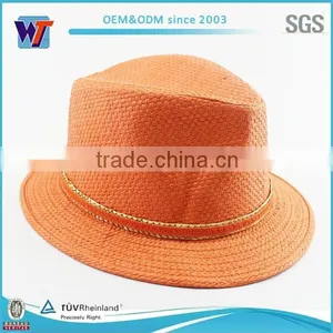Blaze Orange Paper Cowboy Hat Pattern Wholesale thumbnail-4
