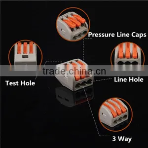 3P Electric Cable Wire Connector Reusable Spring Lever Terminal Block thumbnail-3
