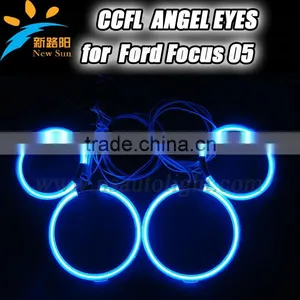 8000K Super Bright CCFL Angel Eyes 12V Full Circle Angel Eye Ring Car Headlights for F Ocus 2005 thumbnail-1