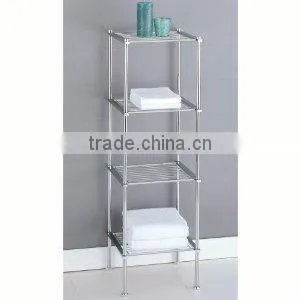 Icegreen Stylish Chrome Plated 4-Tier Bathroom Shelf Rack thumbnail-1