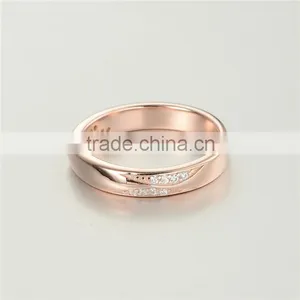 Latest Rose Gold Eternity Design 925 Crystal Micro Pave Ring for Men thumbnail-2