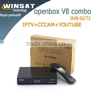 Wholesales DVB-S2+T2 HD Combo Satellite Receiver V8 Combo1080p Digital Decoder With IKS CCCAM Free IPTV Youtube Biss Key thumbnail-1