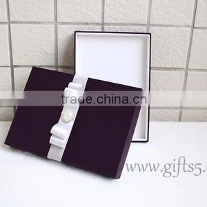 Custom Handmade Luxury Purple Wedding Gift Box for Invitations thumbnail-1