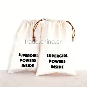Wholasale Printed Muslin Cotton Drawstring Bag thumbnail-2