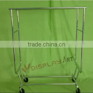Double Rail Rolling Clothing Display Rack thumbnail-3