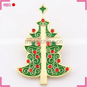 Metal Pin Badge With Your Own Design, Christmas Tree Shaped Badge Lapel Pins Maker thumbnail-1