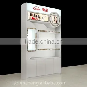 Pink Cosmetic Design Wooden Display Showcase and Shelf for Makeup Store thumbnail-5