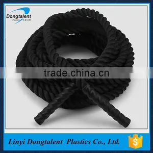 1.5inch 50ft Black Color Polyester Twisted Battle Rope for Outdoor Training thumbnail-5