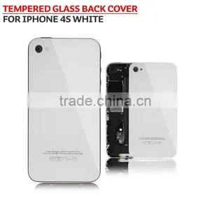 Tempered Glass Back Cover for Iphone 4s Replacement Back Cover Housing White thumbnail-1