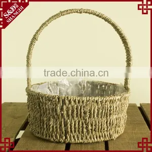 Cheap Wholesale Small Size Plant & Storage Used Seagrass Basket thumbnail-1