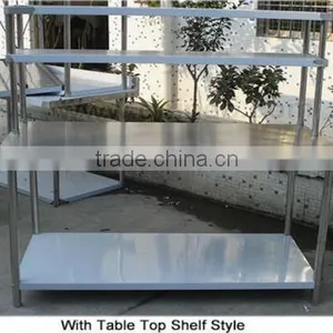 Restaurant Kitchen Heavy Duty Stainless Steel Work Table With Wheel And Under Shelf thumbnail-4