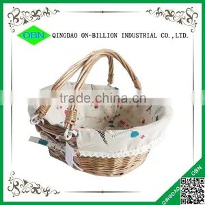 Hand Woven Decorative Wicker Flower Basket for Wedding thumbnail-2