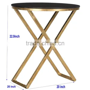 Metal Iron X Shape Gold Leg High Grade Quality End Table thumbnail-2