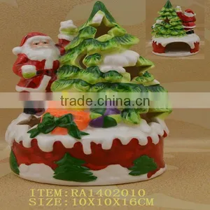 Hand Painted Christmas Ceramic Candle Holder for Christmas Decoration thumbnail-1