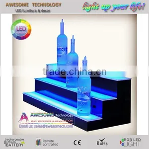 Wedding Use White Led Glow Acrylic Wine Display Shelf thumbnail-1