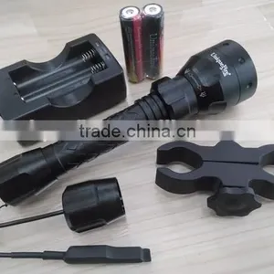 High Quality Red Green White CREE LED Convex Lens Hunting Flashlight With Gun Clamp and Remote Switch thumbnail-1