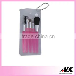 Lovely Pink Plastic Handle Cosmetic Brush Set thumbnail-1