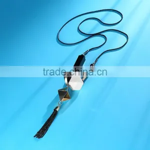 Geometric Necklace Assorted Irregular Pattern Beads Chain Necklace Chain Tassel Long Sweater Necklace thumbnail-3