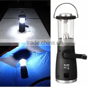 4 LED Rechargeable Lantern Camping Fishing Torch Lamp Hand Crank Tent Light NEW thumbnail-3
