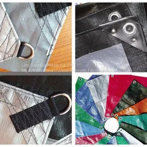 PE Tent Tarpaulin in Various Colors.refugee Shelter,knitted Mesh Tarp thumbnail-1