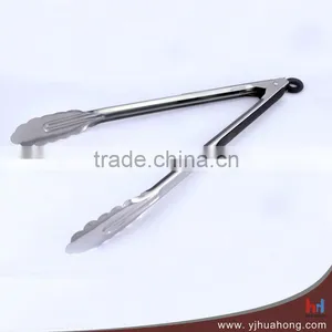 12" Skidproof Handle Durable Stainless Steel Food Tongs HFT-SS04C thumbnail-2